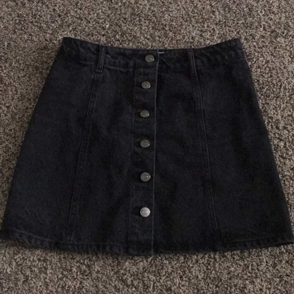Black Denim Skirt